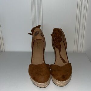 Brown suedes wedges